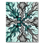 Teal Black Organic Swirl Cloud Rug