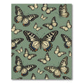 Sage Green Whimsical Butterfly Garden Rug
