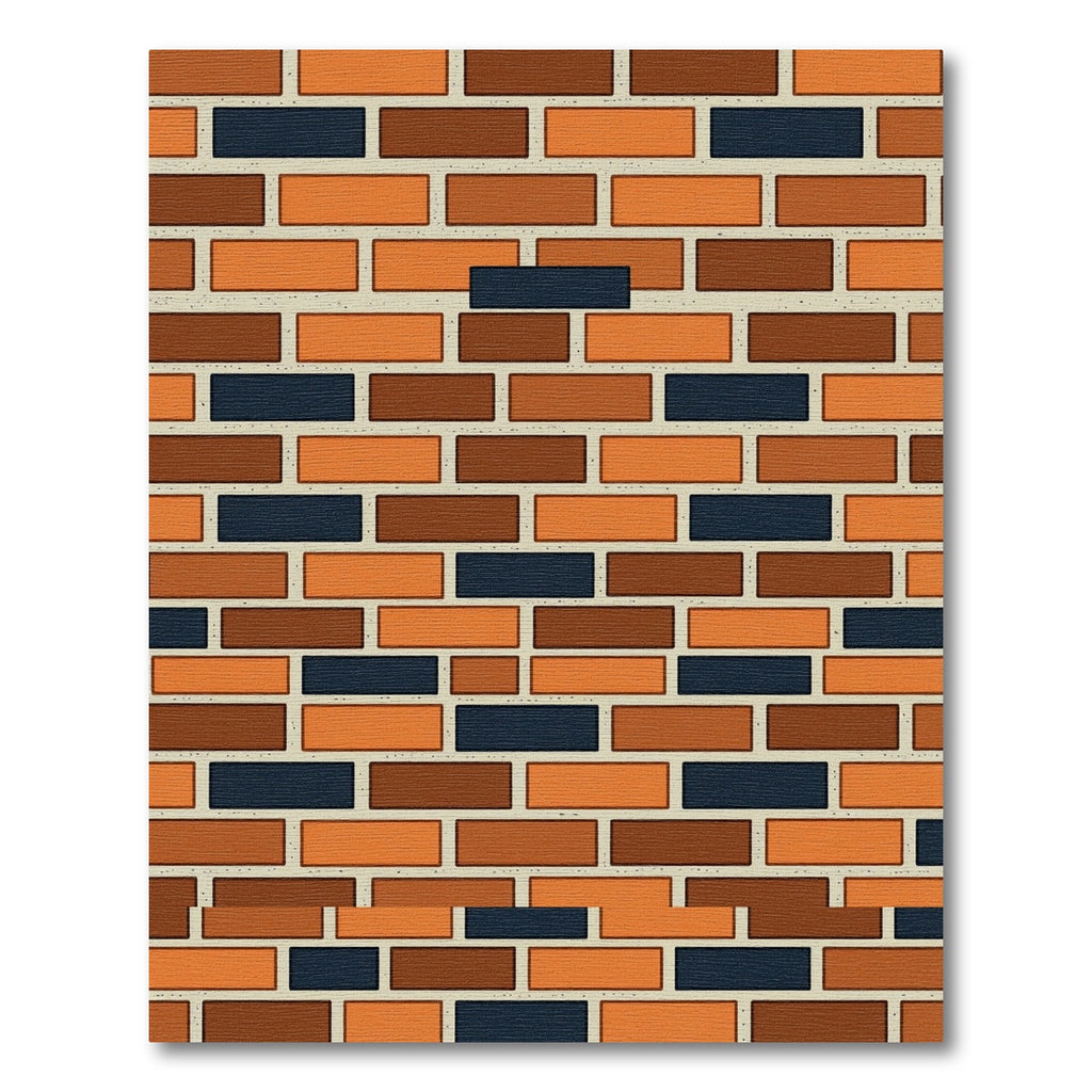 Modern Earthy Tone Geometric Brick Wall Rug