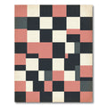 Modern Dusty Pink Charcoal Grid Rug