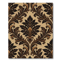 Ornate Acanthus Scrollwork Brown Rug