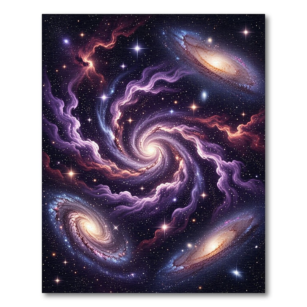 Cosmic Purple Nebula Whirlpool Galaxy Rug