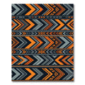 Bold Orange Gray Tribal Chevron Rug