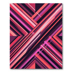 Abstract Crimson Pink Angular Line Art Rug
