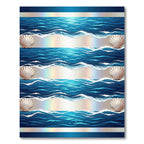 Ocean Waves with Seashells and Sand Rug