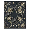 Elegant Monochrome Chrysanthemum Floral Wreath Rug