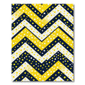 Bold Yellow Navy Polka Dot Chevron Rug