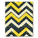 Bold Yellow Navy Polka Dot Chevron Rug