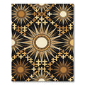 Celestial Gold Sunburst Geometric Emblem Rug