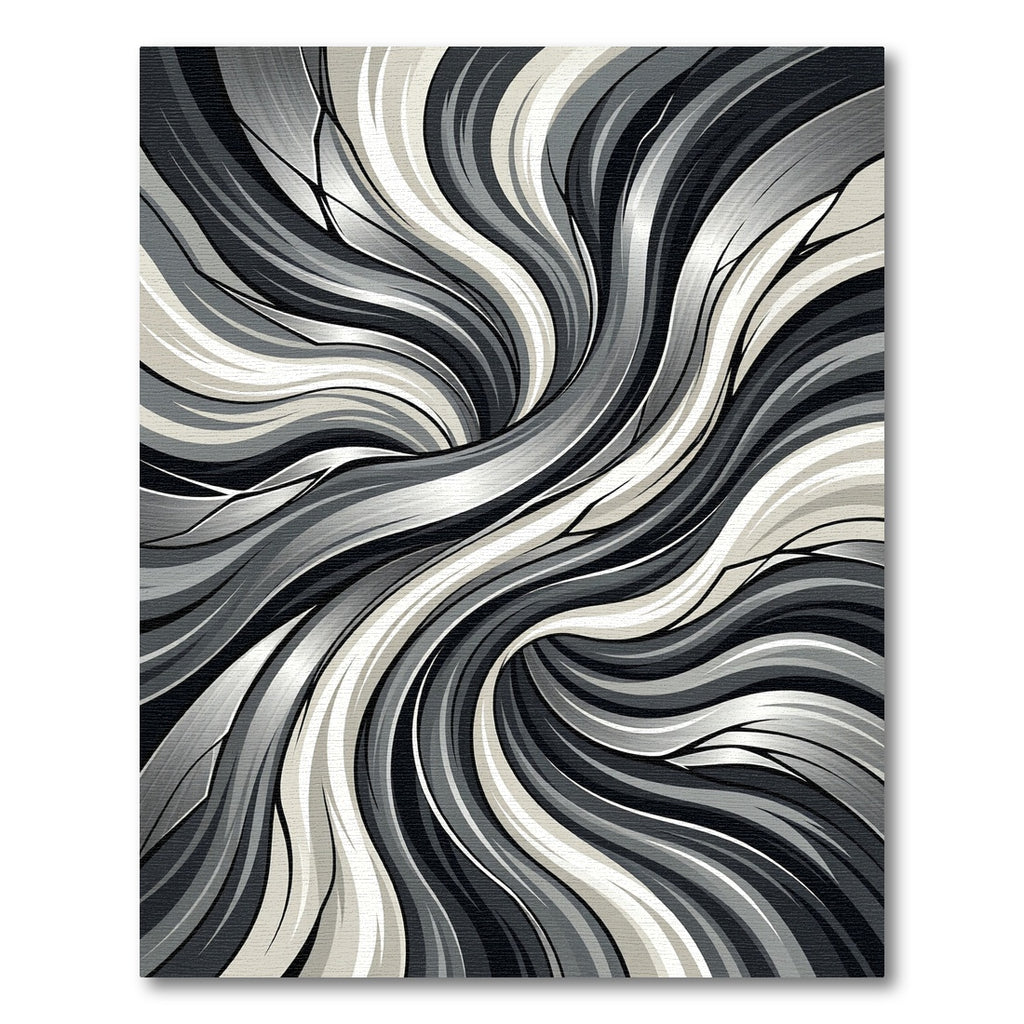Monochrome Wavy Flow Abstract Area Rug
