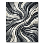 Monochrome Wavy Flow Abstract Area Rug