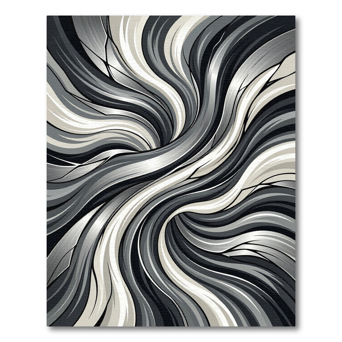 Monochrome Wavy Flow Abstract Area Rug