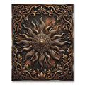 Ornate Bronzed Celestial Sun Medallion Rug