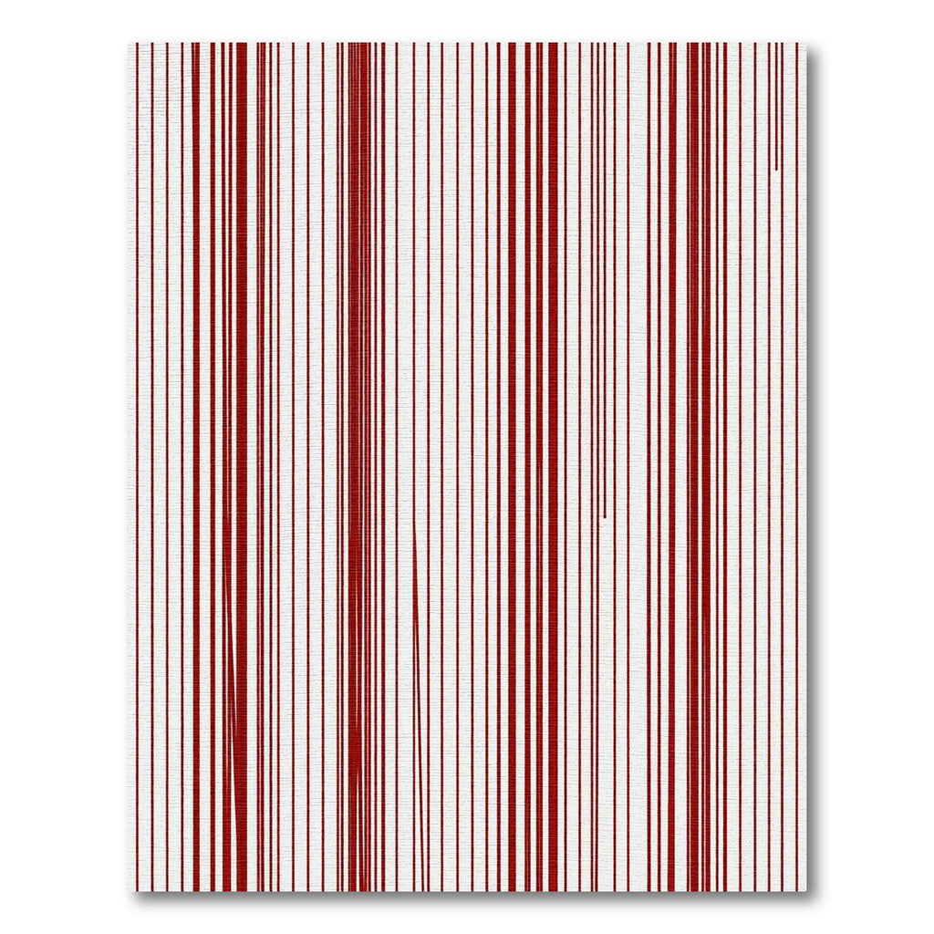 Deep Red Vertical Stripes Rug