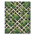 Lush Green Tropical Foliage Lattice Rug