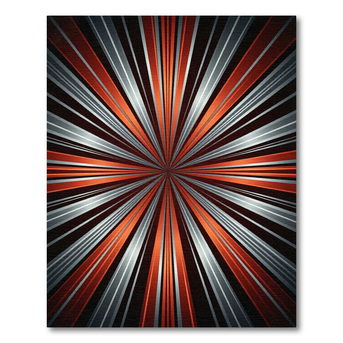 Fiery Orange Silver Sunburst Rug