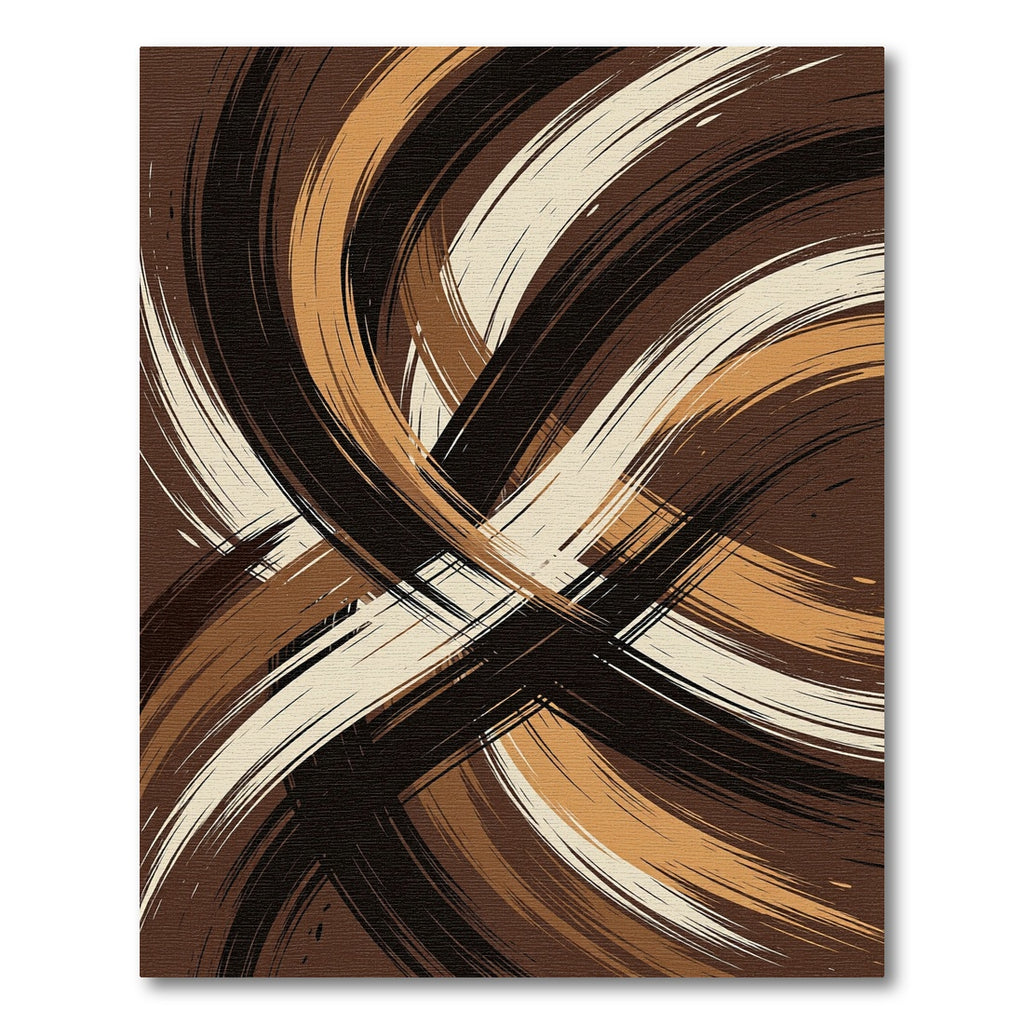 Abstract Chocolate and Cream Swirl Rug