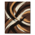 Abstract Chocolate and Cream Swirl Rug