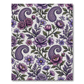 Purple Rose and Paisley Floral Garden Rug