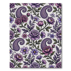 Purple Rose and Paisley Floral Garden Rug