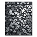 Monochromatic Silver Geometric Triangle Mosaic Rug