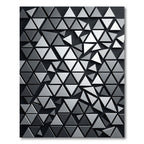 Monochromatic Silver Geometric Triangle Mosaic Rug