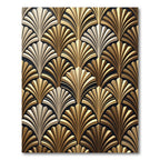 Sophisticated Art Deco Gold Fan Rug