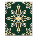 Emerald Green Golden Leaf Medallion Rug