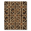 Ornate Brown Geometric Starburst Medallion Rug