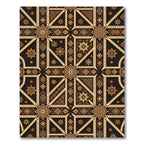 Ornate Brown Geometric Starburst Medallion Rug