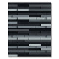 Modern Charcoal Gray Layered Block Rug