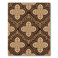 Ornate Gold Arabesque Damask Scroll Rug