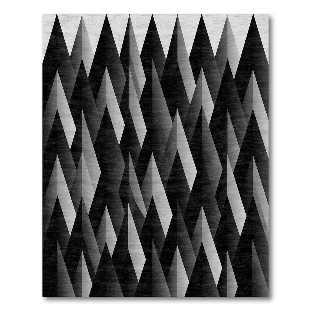 Sharp Black Geometric Peaks Rug