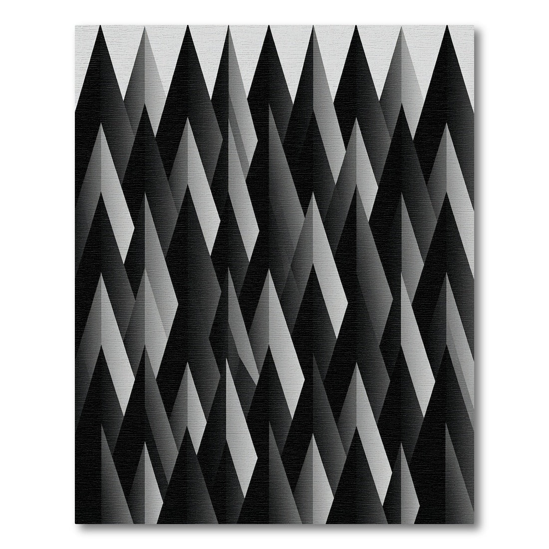 Sharp Black Geometric Peaks Rug