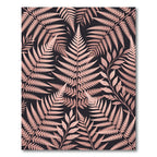 Rose Gold Fern Foliage Pattern Rug