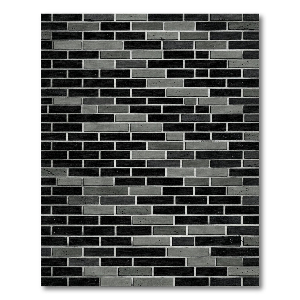 Monochrome Gray Black Brick Geometric Layer Rug
