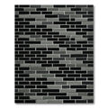 Monochrome Gray Black Brick Geometric Layer Rug