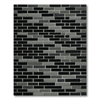 Monochrome Gray Black Brick Geometric Layer Rug