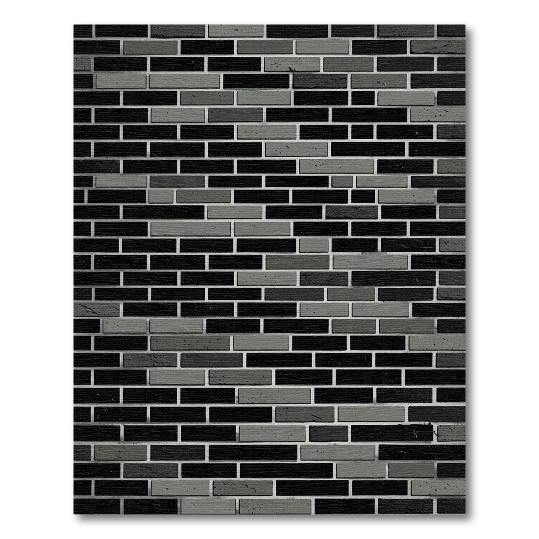 Monochrome Gray Black Brick Geometric Layer Rug