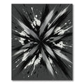 Abstract Monochromatic Raven Burst Ink Art Rug