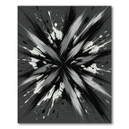 Abstract Monochromatic Raven Burst Ink Art Rug
