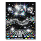 Glittering Disco Ball Retro Wave Rug