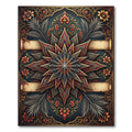 Ornate Crimson Star Floral Medallion Rug