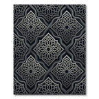 Intricate Silver Arabesque Interlocking Tessellation Rug