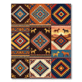Bold Southwestern Geometric Diamond Earth Tones Rug