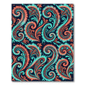 Coral Teal Paisley Swirls Rug