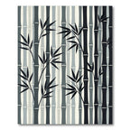 Monochromatic Bamboo Silhouette Stalks Rug