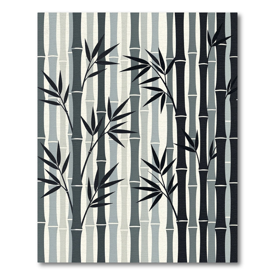 Monochromatic Bamboo Silhouette Stalks Rug