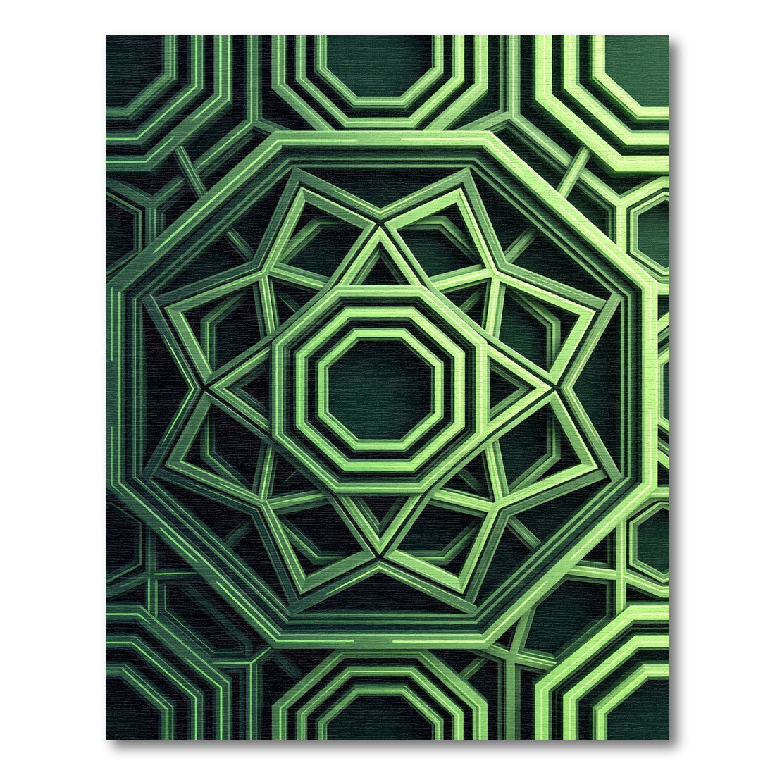 Emerald Geometric Octagon Star Medallion Rug