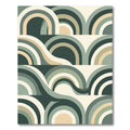 Sage Green Retro Mid-Century Arch Wave Rug
